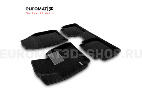 Текстильные 3D коврики Euromat3D Business в салон для Kia Cerato (2013-2018) № EMC3D-002921