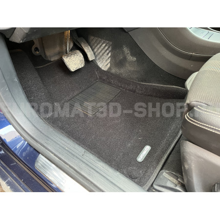 Текстильные 3D коврики Euromat3D Business в салон для Mercedes CLA-Class (C117) (2013-2018) № EMC3D-003516