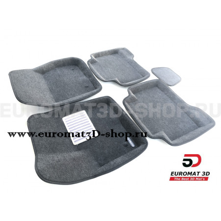 Текстильные 3D коврики Euromat3D Lux в салон для Ford Kuga (2013-) № EM3D-002210G Серые