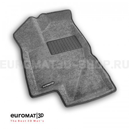 Текстильные 3D коврики Euromat3D Business в салон для Lada Kalina (2004-) № EMC3D-005310G Серые