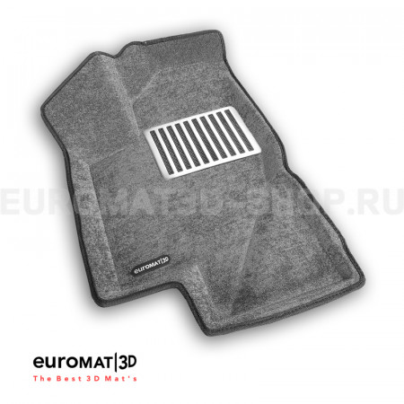 Текстильные 3D коврики Euromat3D Lux в салон для Lada Kalina (2004-) № EM3D-005310G Серые