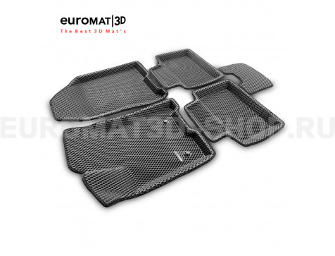 3D коврики Euromat3D EVA в салон для Lada Vesta (2015-) № EM3DEVA-005308G Серые