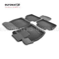 Текстильные 3D коврики Euromat3D Business в салон для Honda Accord (2020-) № EMC3D-002607G Серые