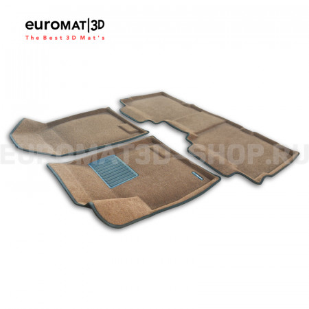 Текстильные 3D коврики Euromat3D Business в салон для Jetour X90 PLUS (2023-) № EMC3D-000021R Коричневые