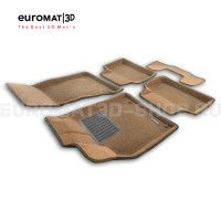 Текстильные 3D коврики Euromat3D Business в салон для Porsche Macan (2014-) № EMC3D-004103R Коричневые